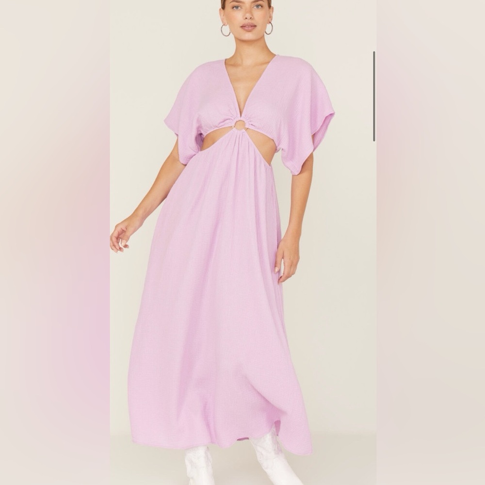 Show Me Your MuMu Pink Cut-Out Maxi Dress